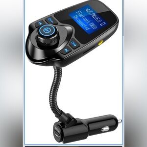 Nulaxy Car Bluetooth FM Transmitter 1.44” Display Flexible Gooseneck Handsfree